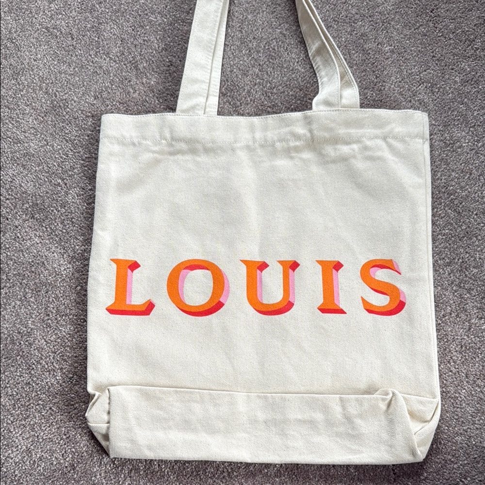 Louis Vuitton Cream Tote with Orange and Pink Accents 200 trunks limited edition